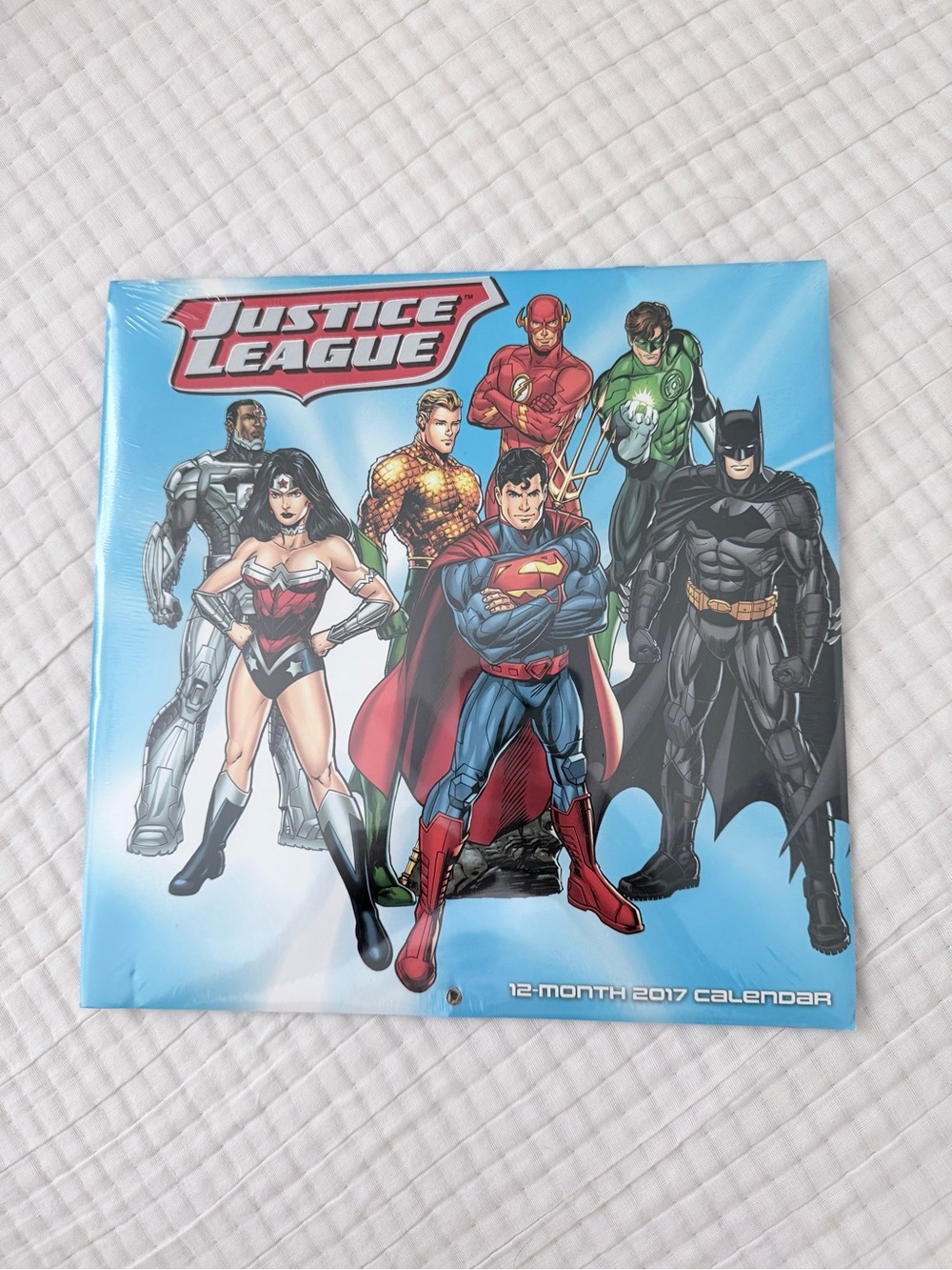 2017 JUSTICE LEAGUE 12 MONTH WALL CALENDAR BRAND NEW FACTORY SEALED 10" BY 10”